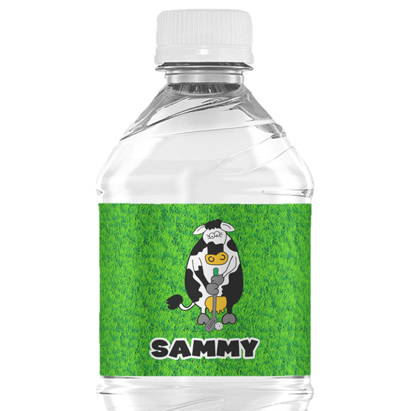 Custom Cow Golfer Water Bottle Labels - Custom Sized (Personalized)