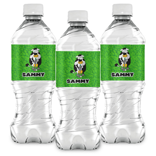 Cow Golfer Water Bottle Labels - Front View