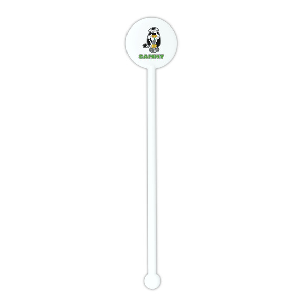 Cow Golfer White Plastic 5.5" Stir Stick - Round - Single Stick