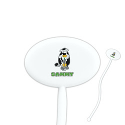 Cow Golfer Oval Plastic Stir Sticks (Personalized)
