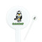 Cow Golfer White Plastic 7" Stir Stick - Round - Closeup