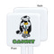 Cow Golfer White Plastic Stir Stick - Single Sided - Square - Approval