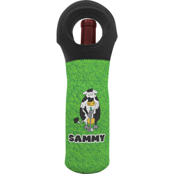 Custom Cow Golfer Wine Tote Bag (Personalized)