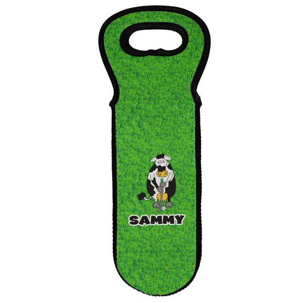 Custom Cow Golfer Wine Tote Bag (Personalized)