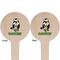Cow Golfer Wooden 4" Food Pick - Round - Double Sided - Front & Back