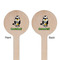 Cow Golfer Wooden 6" Stir Stick - Round - Double Sided - Front & Back