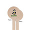 Cow Golfer Wooden 7.5" Stir Stick - Round - Single Sided - Front & Back