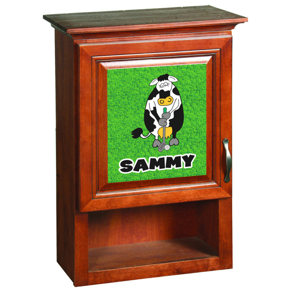 Cow Golfer Wooden Cabinet Decal (Medium)