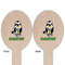 Cow Golfer Wooden Food Pick - Oval - Double Sided - Front & Back