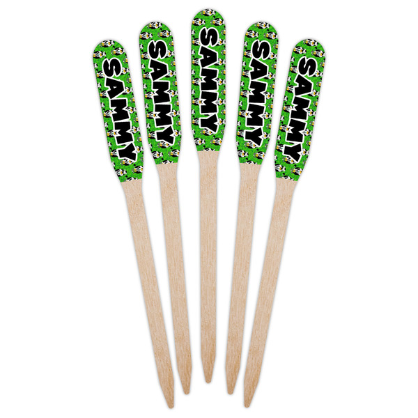 Cow Golfer Wooden Food Pick - Paddle - Fan View