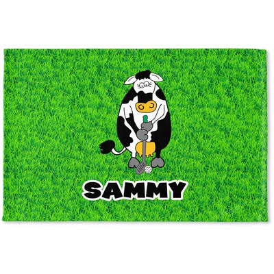 Cow Golfer Woven Mat (Personalized)