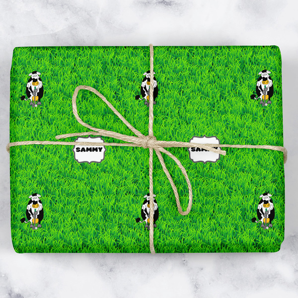 Custom Cow Golfer Wrapping Paper (Personalized)