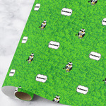 Cow Golfer Wrapping Paper Roll - Large (Personalized)