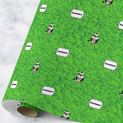 Cow Golfer Wrapping Paper Roll - Large - Matte (Personalized)