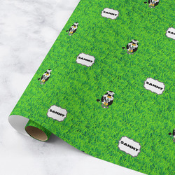 Cow Golfer Wrapping Paper Roll - Medium - Matte (Personalized)