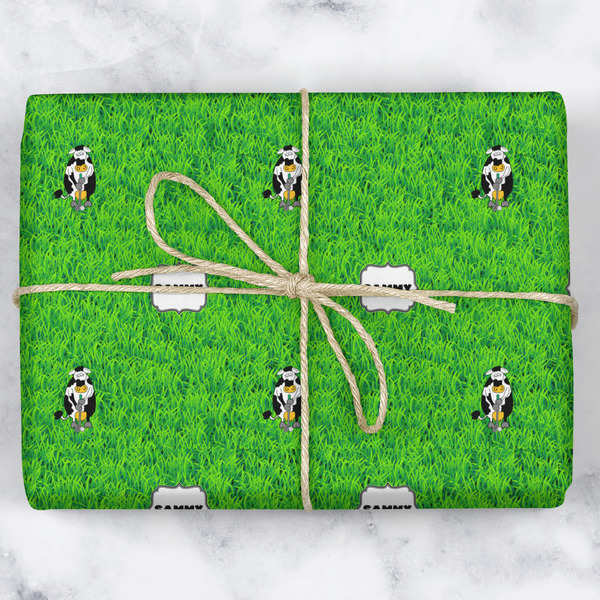 Cow Golfer Wrapping Paper Roll - Matte - Wrapped Box