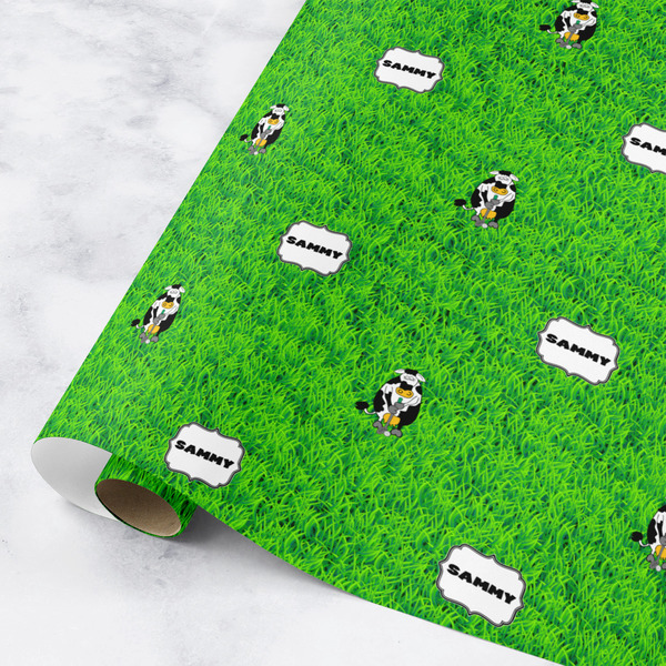 Custom Cow Golfer Wrapping Paper Roll - Small (Personalized)