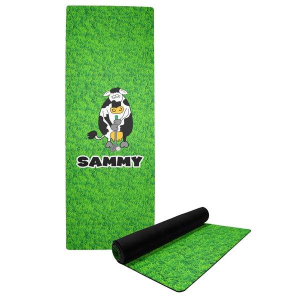 Custom Cow Golfer Yoga Mat (Personalized)