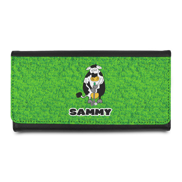 Custom Cow Golfer Leatherette Ladies Wallet (Personalized)