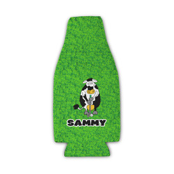 Cow Golfer Zipper Bottle Cooler (Personalized)