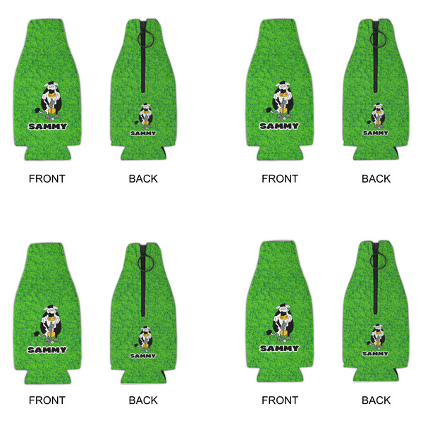 Cow Golfer Zipper Bottle Cooler - Set of 4 - APPROVAL
