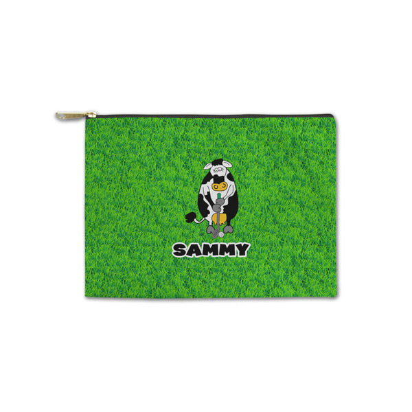 Custom Cow Golfer Zipper Pouch - Small - 8.5"x6" (Personalized)