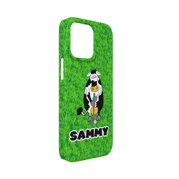 Custom Cow Golfer iPhone Case - Plastic - iPhone 13 Mini (Personalized)