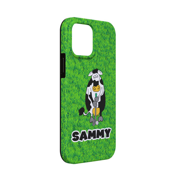 Custom Cow Golfer iPhone Case - Rubber Lined - iPhone 13 Mini (Personalized)