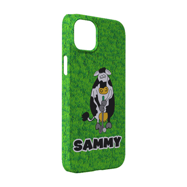 Custom Cow Golfer iPhone Case - Plastic - iPhone 14 (Personalized)