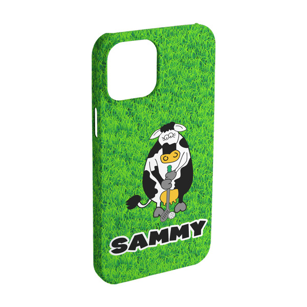 Custom Cow Golfer iPhone Case - Plastic - iPhone 15 (Personalized)