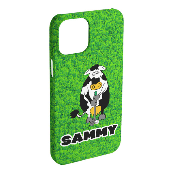 Custom Cow Golfer iPhone Case - Plastic - iPhone 15 Plus (Personalized)