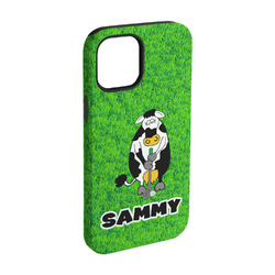 Cow Golfer iPhone Case - Rubber Lined - iPhone 15 Pro (Personalized)