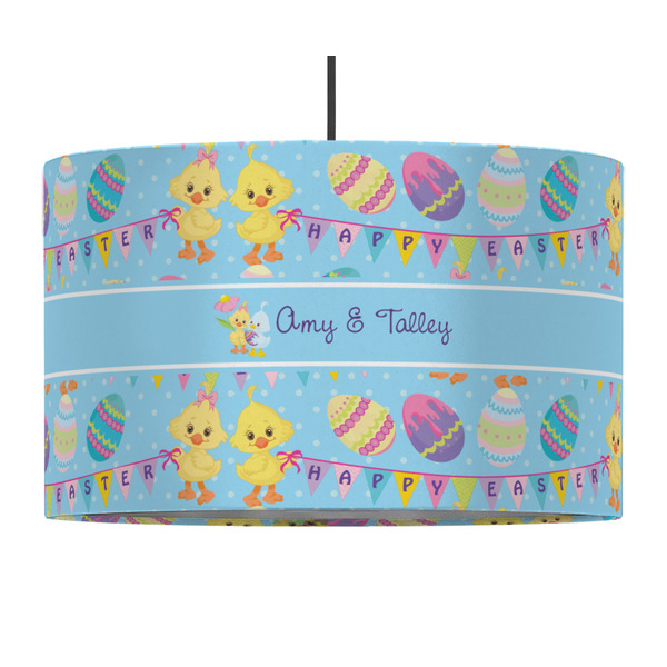 Custom Happy Easter 12" Drum Pendant Lamp - Fabric (Personalized)