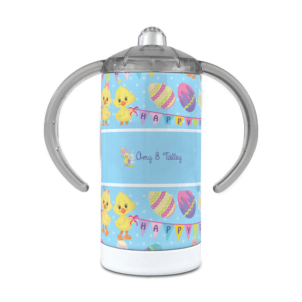 Custom Happy Easter 12 oz Stainless Steel Sippy Cup (Personalized)