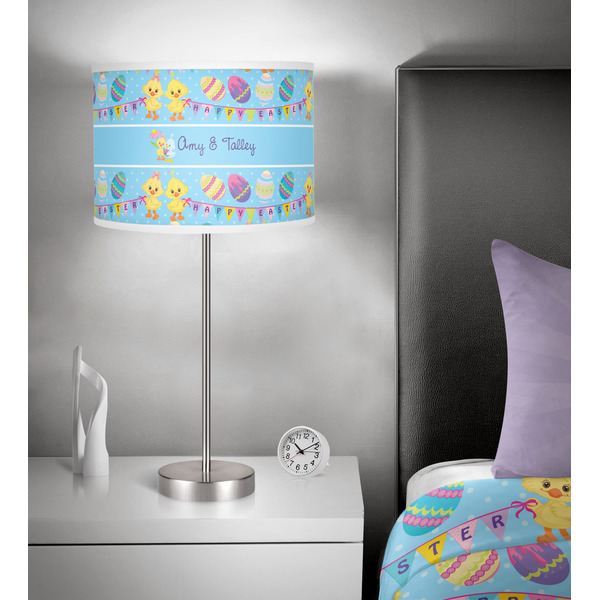 Happy Easter 13 inch drum lamp shade - in room