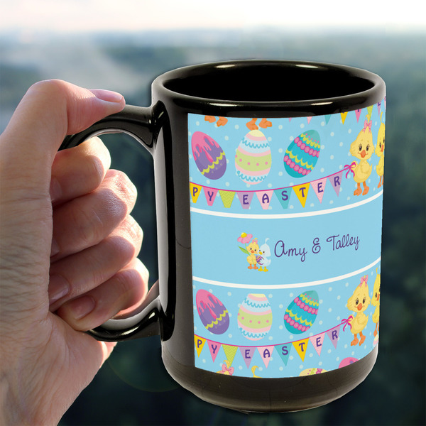 Happy Easter 15oz. Black Mug - LIFESTYLE