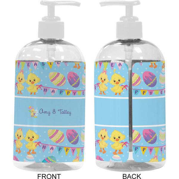 Happy Easter 16 oz Plastic Liquid Dispenser- Approval- White