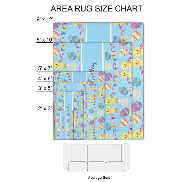 Happy Easter 2'x3' Indoor Area Rugs - Size Chart
