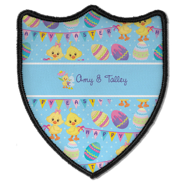 Custom Happy Easter Iron On Shield Patch B w/ Multiple Names