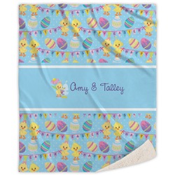Happy Easter Sherpa Throw Blanket (Personalized)