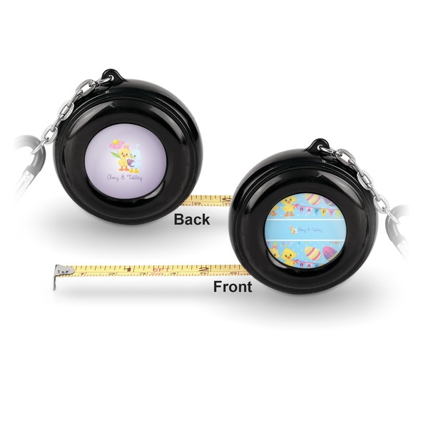 Happy Easter 6-Ft Pocket Tape Measure with Carabiner Hook - Front and Back