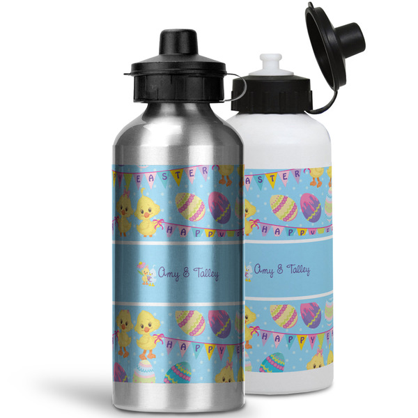 Happy Easter Aluminum Water Bottles - MAIN (white &silver)