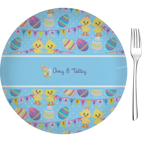 Custom Happy Easter 8" Glass Appetizer / Dessert Plates - Single or Set (Personalized)