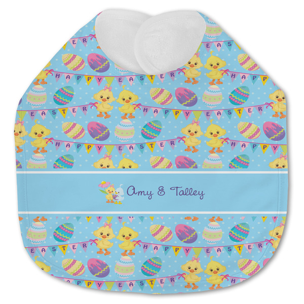 Custom Happy Easter Jersey Knit Baby Bib w/ Multiple Names