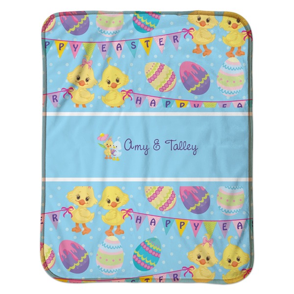 Happy Easter Baby Sherpa Blanket - Flat