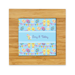 Happy Easter Bamboo Trivet with Ceramic Tile Insert (Personalized)