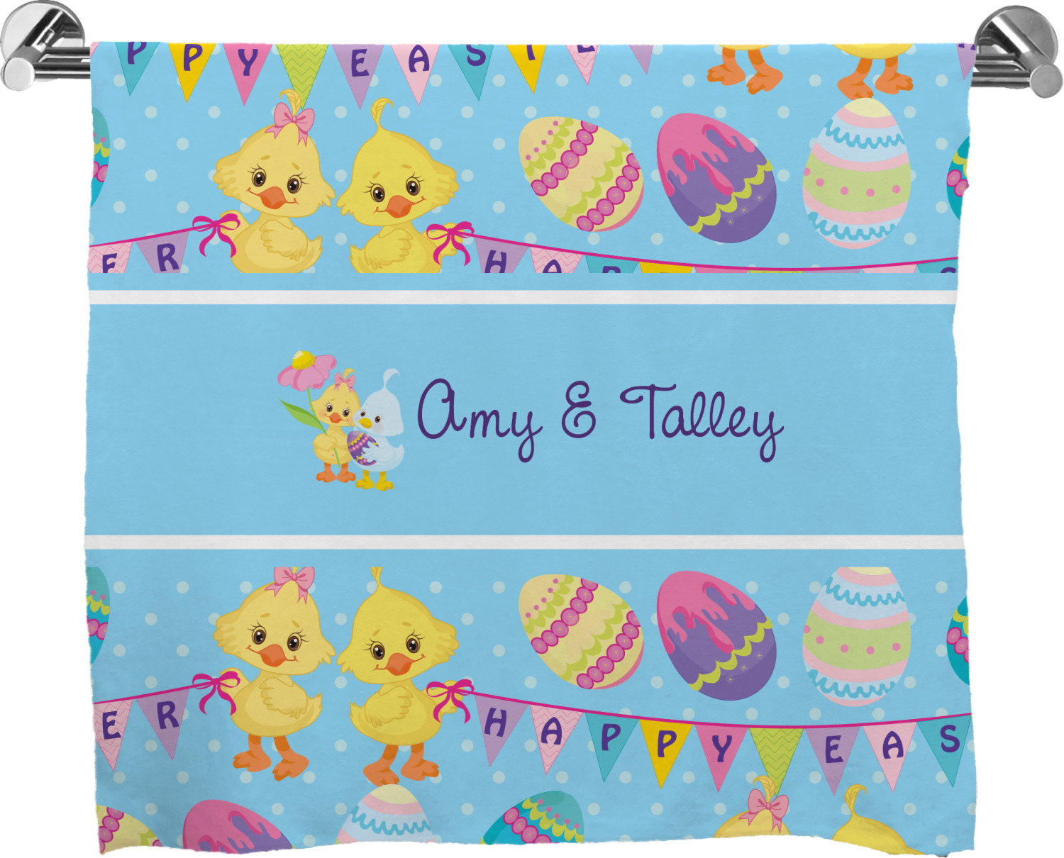 Custom Happy Easter Bath Towel (Personalized) YouCustomizeIt