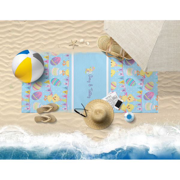 Happy Easter Beach Towel Lifestyle