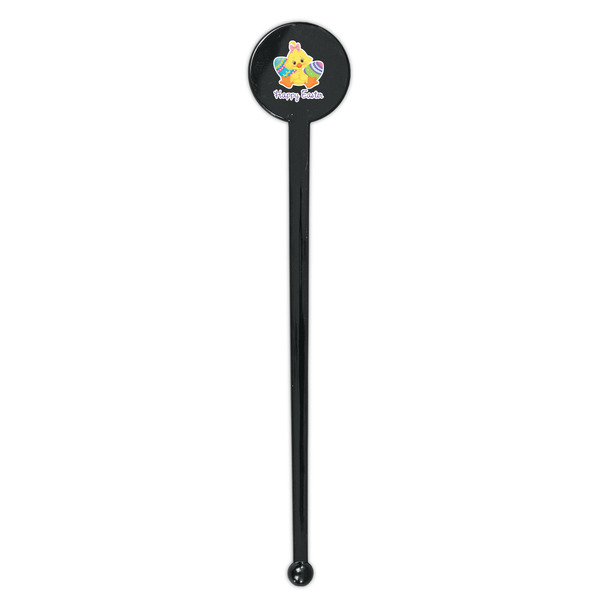 Happy Easter Black Plastic 7" Stir Stick - Round - Single Stick