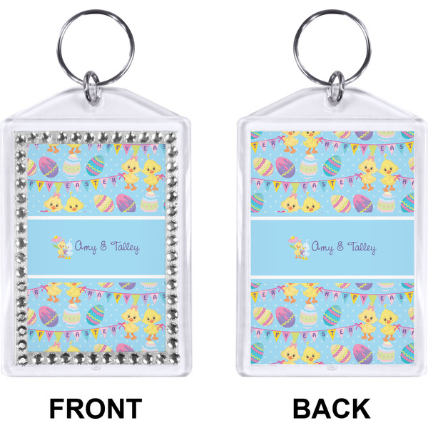 Happy Easter Bling Keychain (Front + Back)